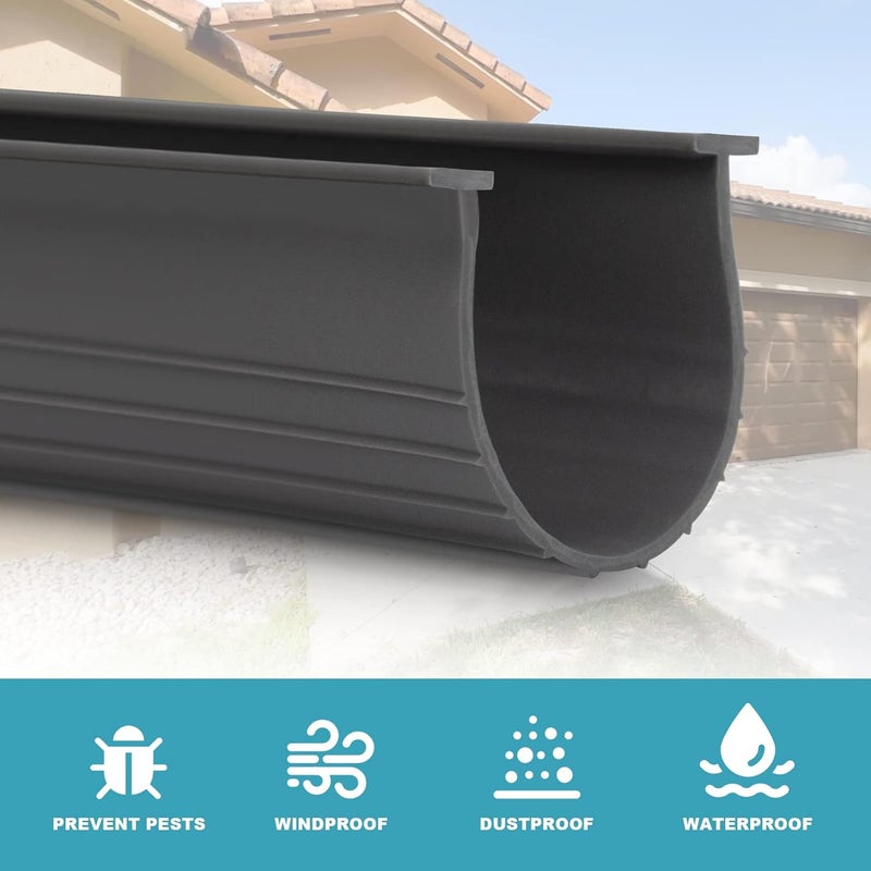 Earthtec 3" Garage Door Bottom Seal Weatherstrip - 1/4" T Style - Grey - 20' Wide Door - Image 4