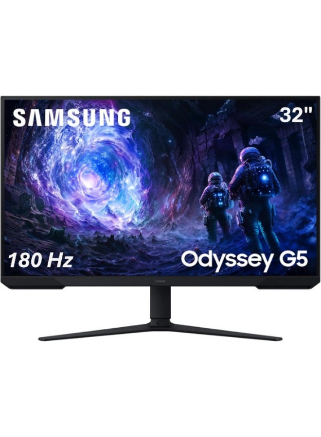 Samsung 32-Inch Odyssey G5 G51F 2K QHD Gaming Monitor, VA Panel, 180Hz, 1ms, AMD FreeSync, HDR10, Height Adjustable Stand - Black black - Image 1