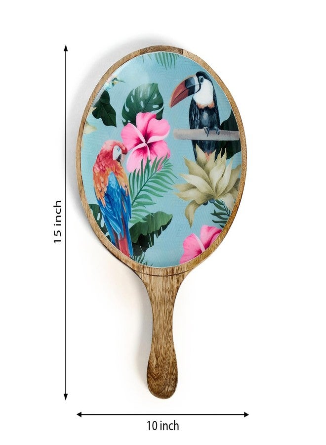 Saaga Printed Wooden Pizza Tray for Serving -15 Inch X 10 Inch - Beautiful Mango Wood Circular Serving/Pizza Platter Board for Home/Cafe/Restaurants - Tourmaline - Image 2