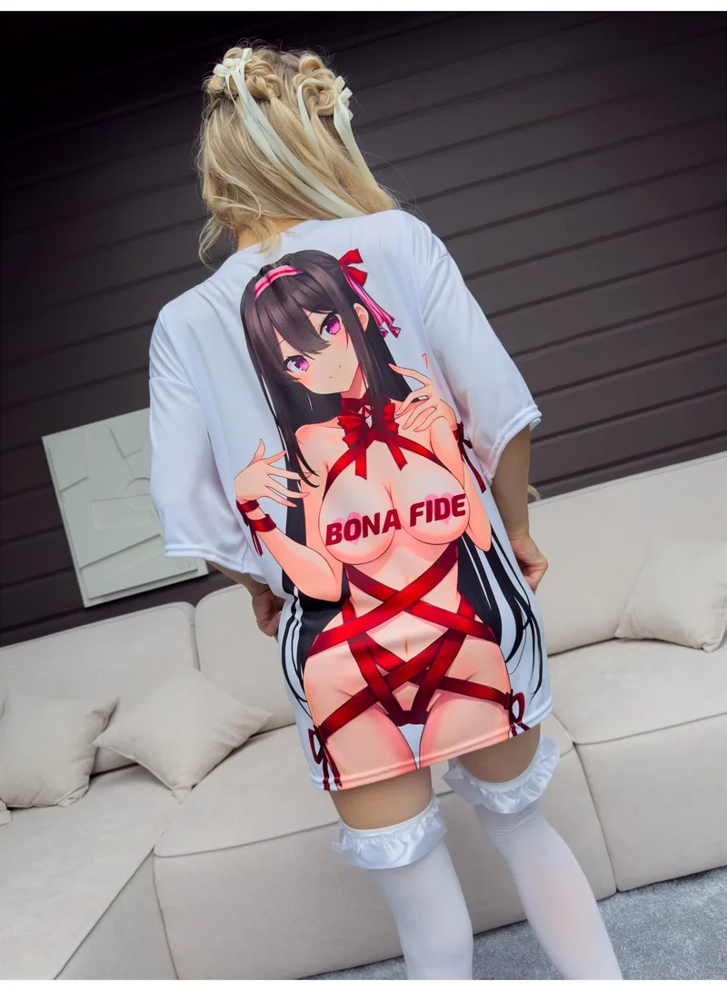 Bona Fide OVERSIZE T-shirt Love lust Bona Fide T-Shirts for Women – Women Summer Tops – Comfortable T Shirt with Short Sleeve for Women | Best Price UAE