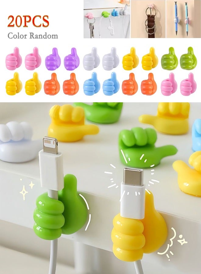 20PCS Thumb Mini Cable Organizer Silicone USB Cable Management Clips Desktop Wire Manager Cord Holder For Earphone Mouse Bobbin Winder  - Image 1