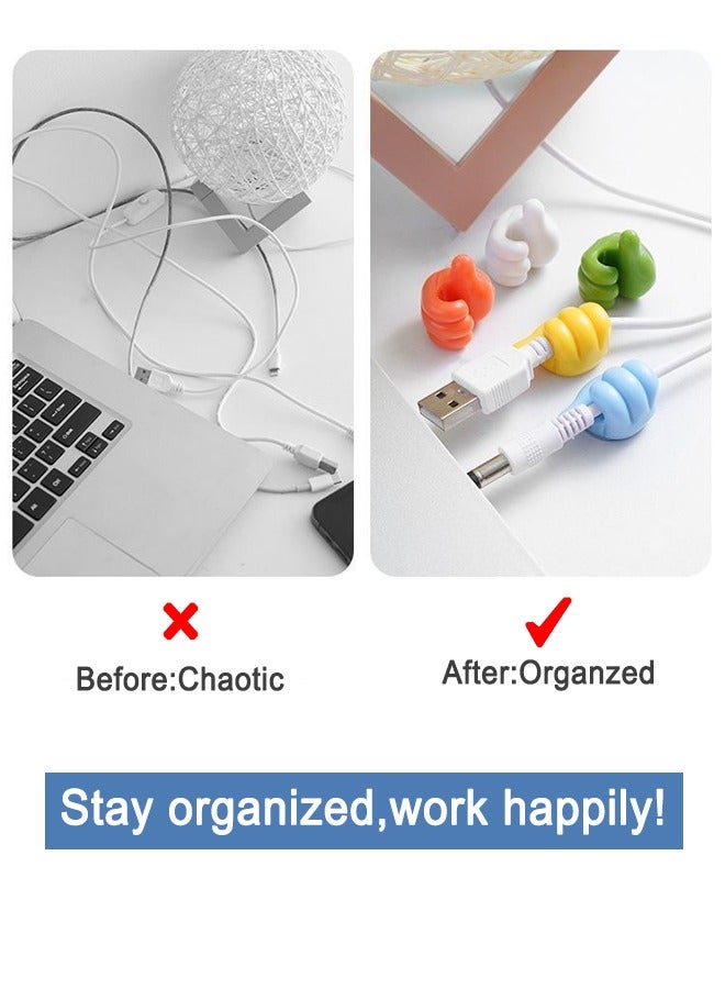 20PCS Thumb Mini Cable Organizer Silicone USB Cable Management Clips Desktop Wire Manager Cord Holder For Earphone Mouse Bobbin Winder  - Image 3