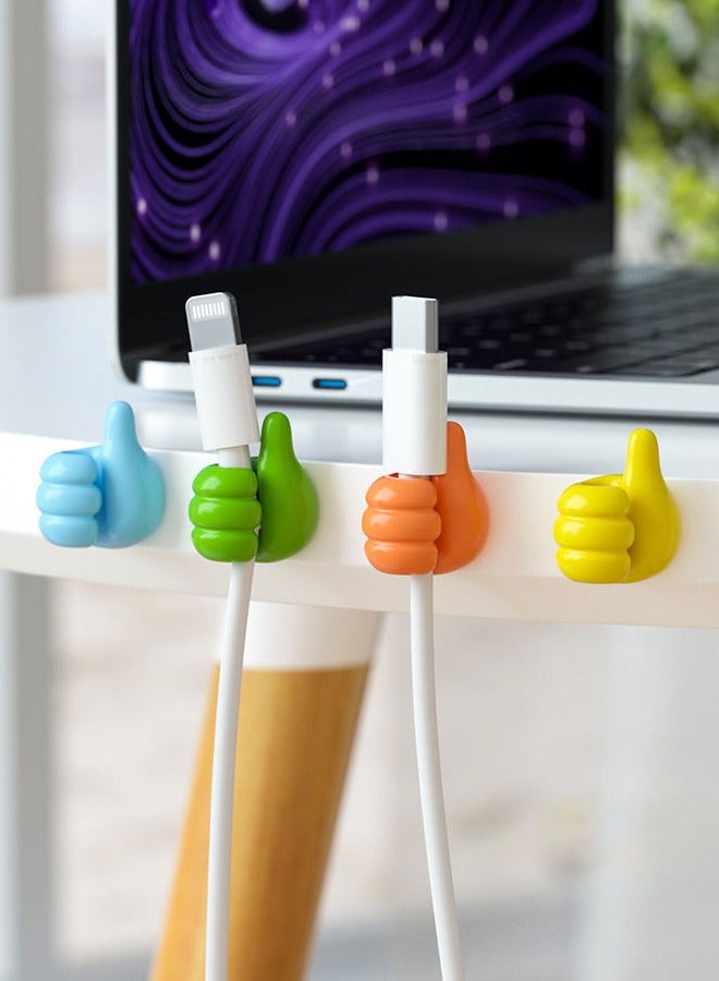 20PCS Thumb Mini Cable Organizer Silicone USB Cable Management Clips Desktop Wire Manager Cord Holder For Earphone Mouse Bobbin Winder  - Image 4