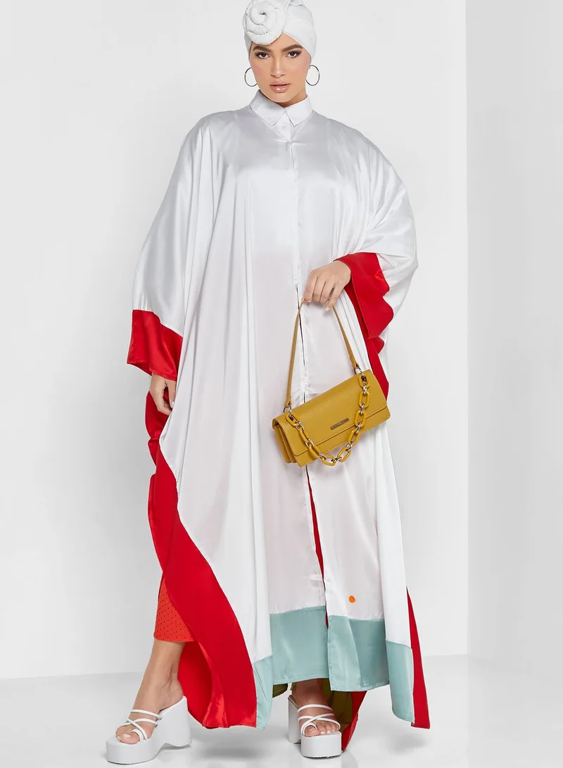Khizana Colorblock Abaya With Sheila