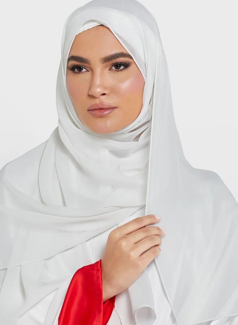 Khizana Colorblock Abaya With Sheila