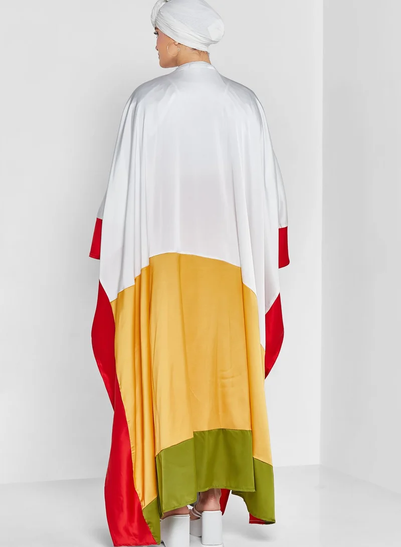Khizana Colorblock Abaya With Sheila