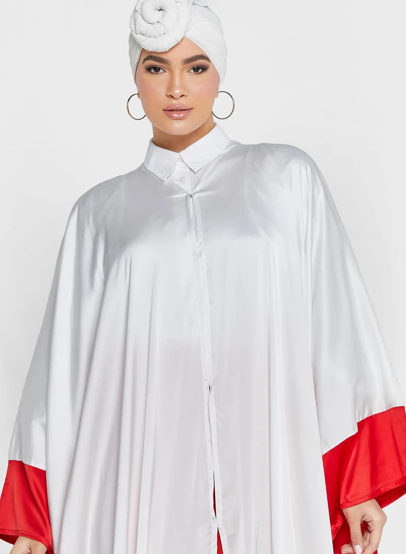 Khizana Colorblock Abaya With Sheila