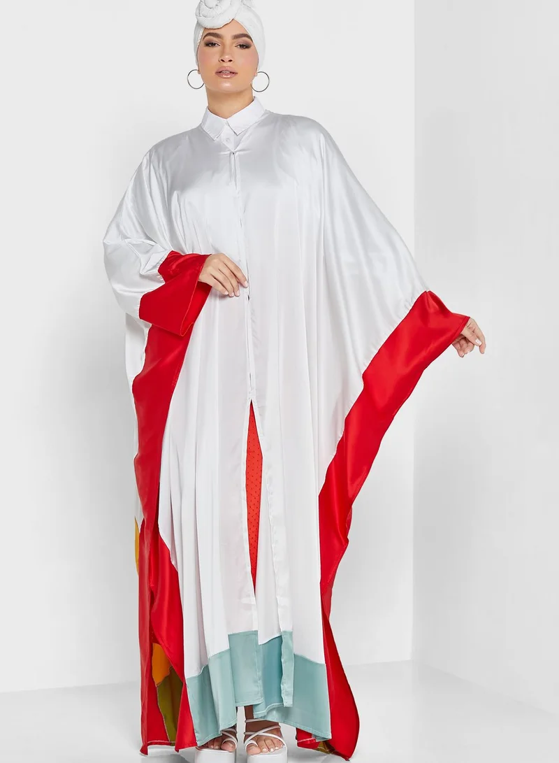 Khizana Colorblock Abaya With Sheila