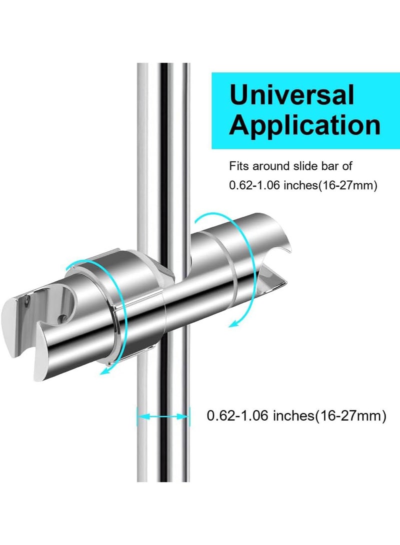 Sweet seven Adjustable Hand Shower Holder for Slide Bar 16-27MM - 360° Rotation, Chrome Plated, Easy Installation, Double-jack Design - Image 2