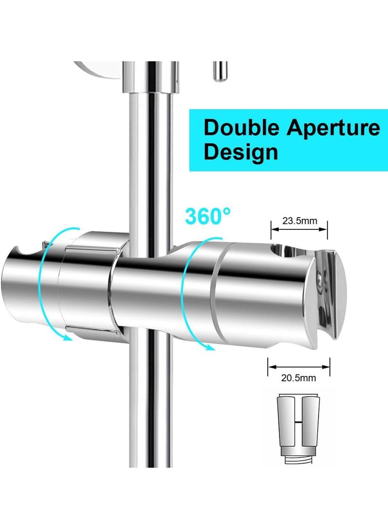 Sweet seven Adjustable Hand Shower Holder for Slide Bar 16-27MM - 360° Rotation, Chrome Plated, Easy Installation, Double-jack Design - Image 3