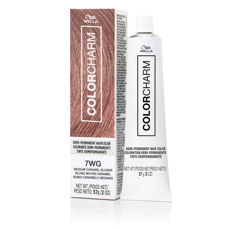COLORCHARM Demi Permanent Hair Color 7WG Medium Caramel Blonde Gloss, Refresh & Tone 2 Fl Oz - Image 1