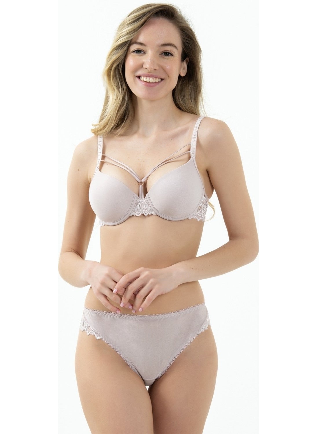 Magic Form 2589 Women's Powder Lace String Sponge Bra  - Image 1