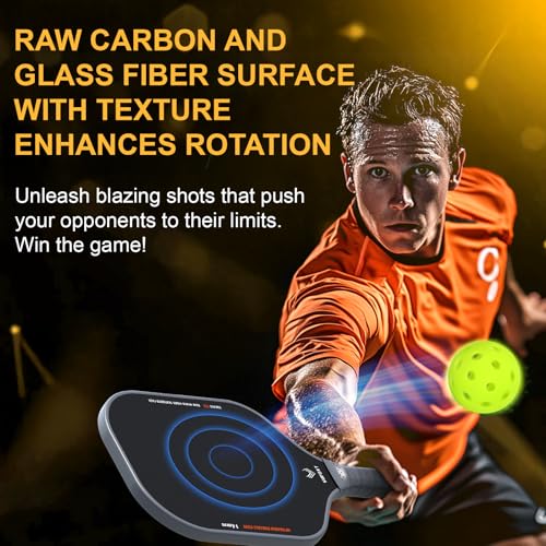 VUFOXT Pickleball Paddles Set of 2, Lightweight Raw Carbon and Glass Fiber Surface Pickleball Racket Set with 14mm PP Honeycomb Core, USAPA Compliant, 4 Pickle Balls, 4 Tapes, 1Bag, 1 Paddle Cleaner - Image 3