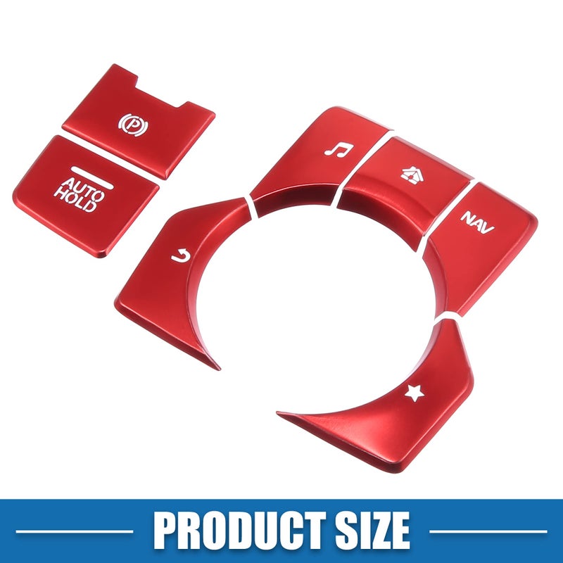 A ABSOPRO Car Center Console Gear Panel Multi-Media Handbrake Switch Cover Trim for Mazda CX-5 2017-2020 Red (Set of 7) - Image 3