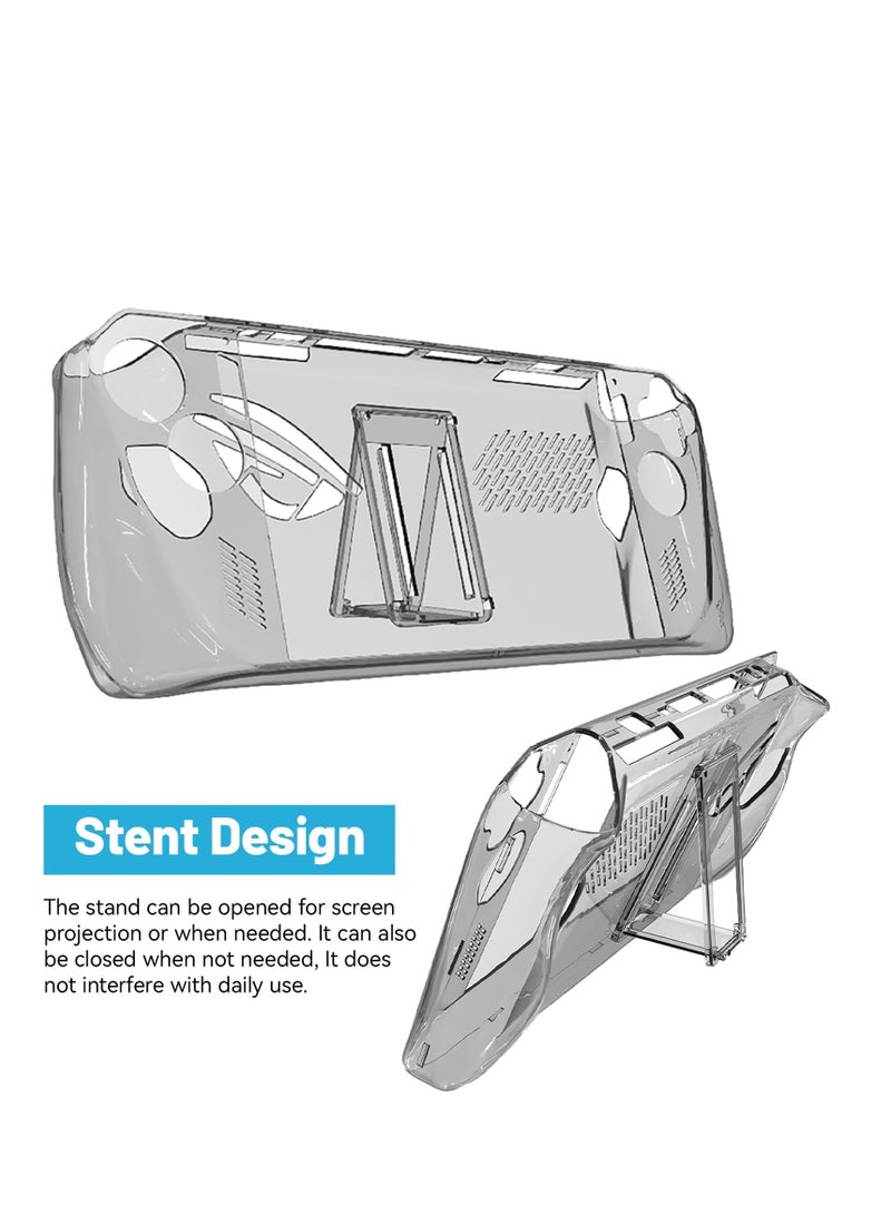 Crystal Clear Protective Case for Rog Ally with Kickstand, Shockproof and Non-Slip Design, Includes 1 Protective Film and 2 Tempered Glass Films - Image 2