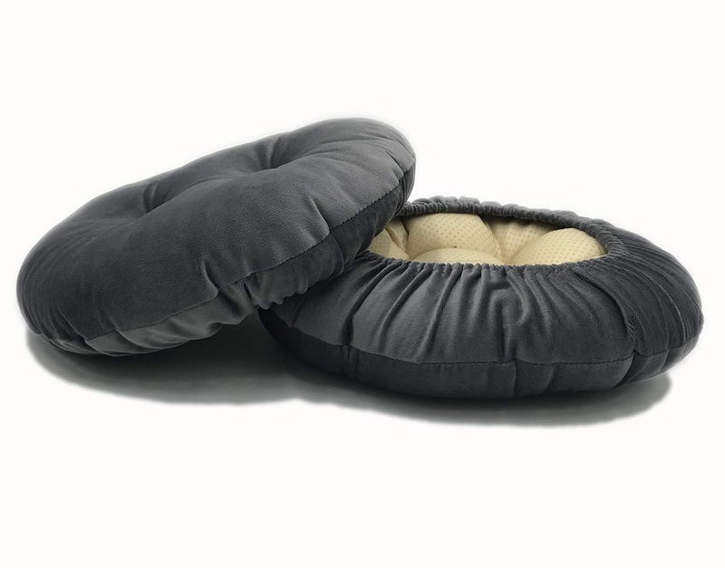 Augld Bar Stool Cushion Soft Velvet Padded Round Stool Cover 12 Velvet Grey