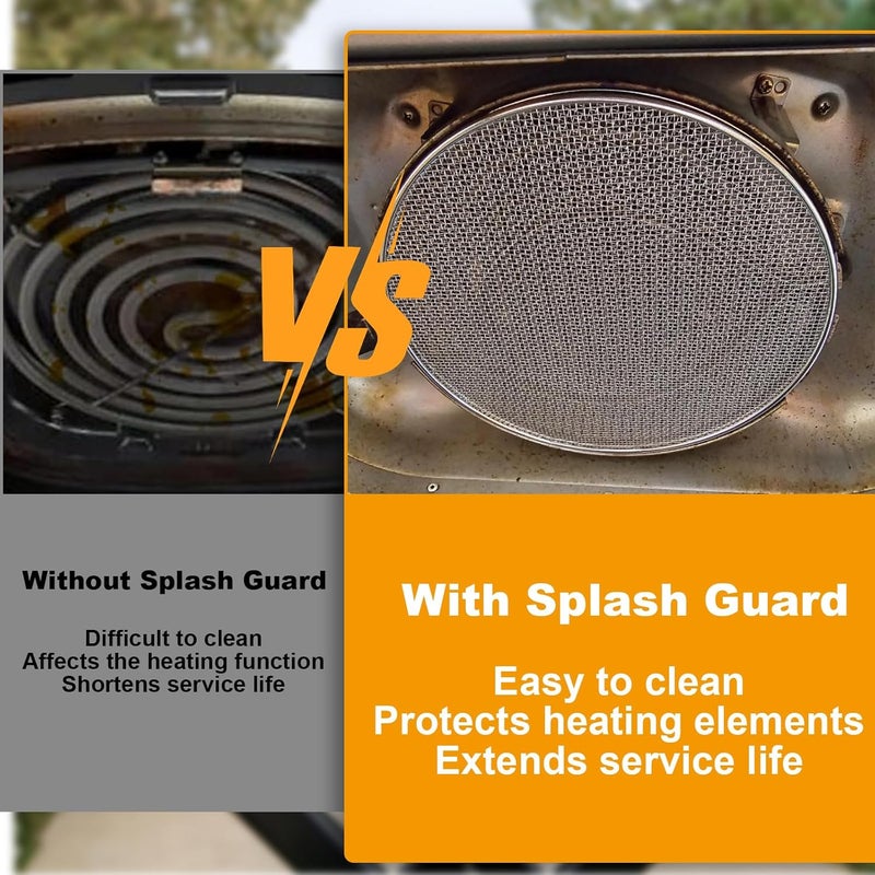 BBQ-PLUS Stainless Steel Splatter Shield for Ninja Foodi FG551 Air Fryer Accessories 2 Pack Fine Mesh Splatter Screen Replacement for Ninja Foodi Smart XL 6-in-1 Indoor Grill FG550 BG500A DG551 - Image 4