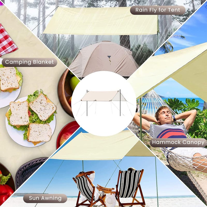 Optifit طقم خيمة مظلة 3 * 3م للتخييم في الهواء الطلق، مع ملحقات التجميع، خيمة شمسية UPF 50+ للتخييم، مظلة خيمة في الهواء الطلق، خيمة محمولة وقوية ومقاومة للماء. - Image 5