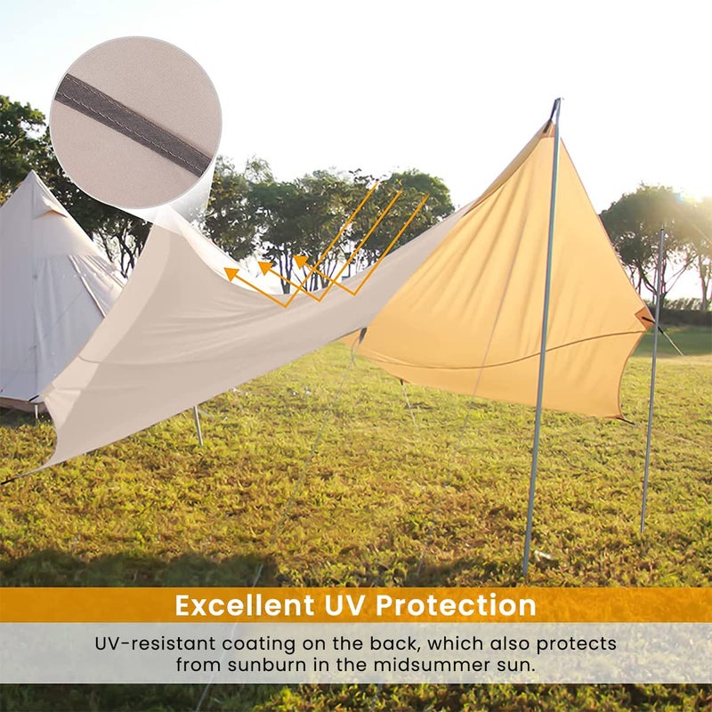 Optifit طقم خيمة مظلة 3 * 3م للتخييم في الهواء الطلق، مع ملحقات التجميع، خيمة شمسية UPF 50+ للتخييم، مظلة خيمة في الهواء الطلق، خيمة محمولة وقوية ومقاومة للماء. - Image 4