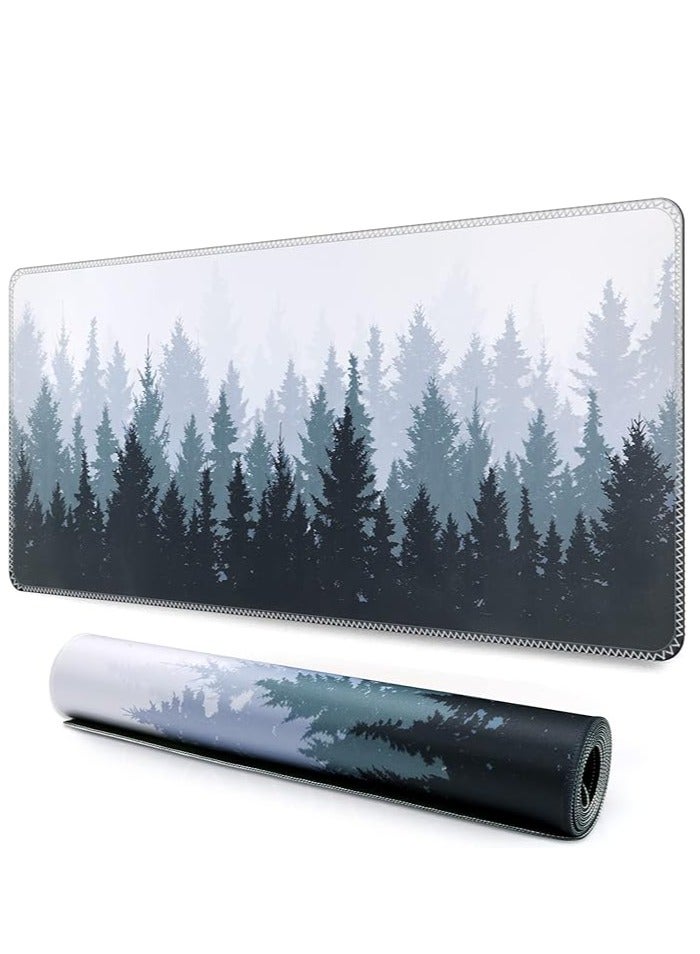 وسادة فئران كبيرة موسعة للعبة وسادة فئران بقاعدة مطاطية غير قابلة للانزلاق وسادة مكتب سجادة مكتب سطح قماش سلسة لوحات مفاتيح وفئران لأجهزة الكمبيوتر 800 * 300 * 3 مم شجرة - Image 1