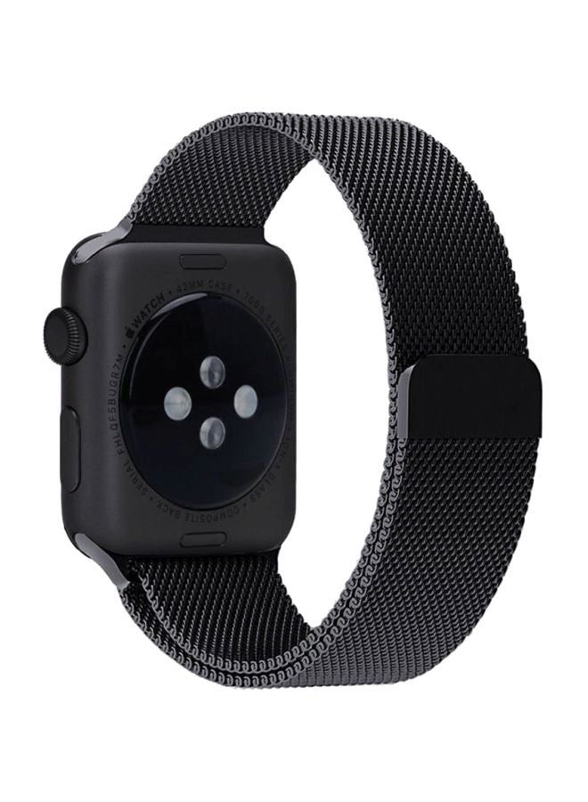 PROMATE Milanese Loop 38mm/40mm Apple Watch Strap, Premium Stainless-Steel Mesh Milanese Replacement Strap with Secure Adjustable Magnetic Closure For Apple Watch Series 1/2/3/4, Milous-38 Black - Image 3
