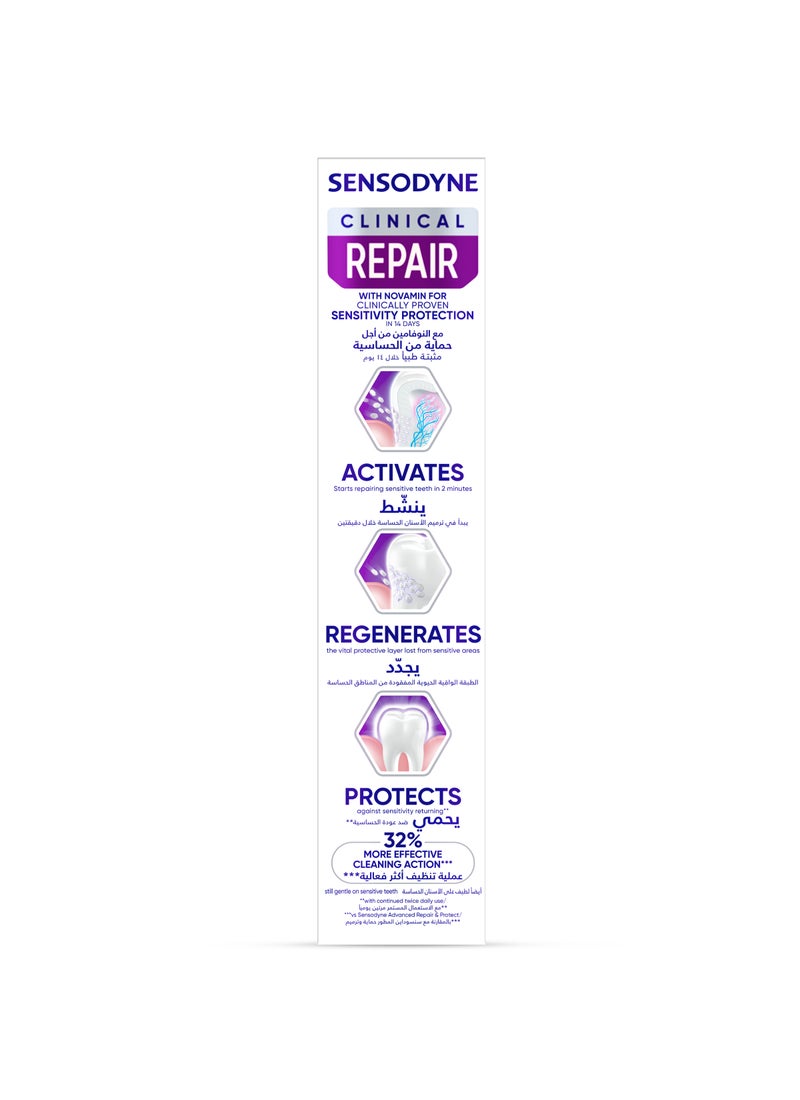 Sensodyne Clinical Repair Deep Clean Toothpaste 75ml - Image 2