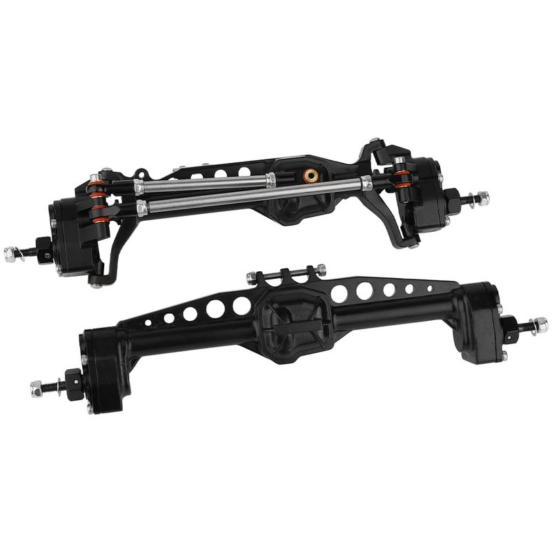 Pothyes CNC Metal Front and Rear Portal Axles for 110 RC Crawler Car Axial SCX10 III AXI03006 AXI03007 Wrangler JL AR45 Axle Upgrade Part Black - Image 3