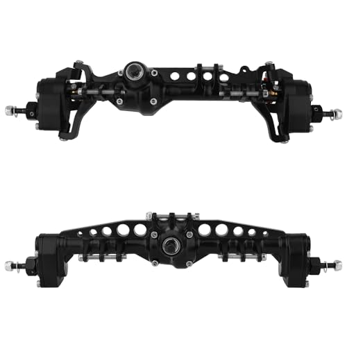 Pothyes CNC Metal Front and Rear Portal Axles for 110 RC Crawler Car Axial SCX10 III AXI03006 AXI03007 Wrangler JL AR45 Axle Upgrade Part Black - Image 5