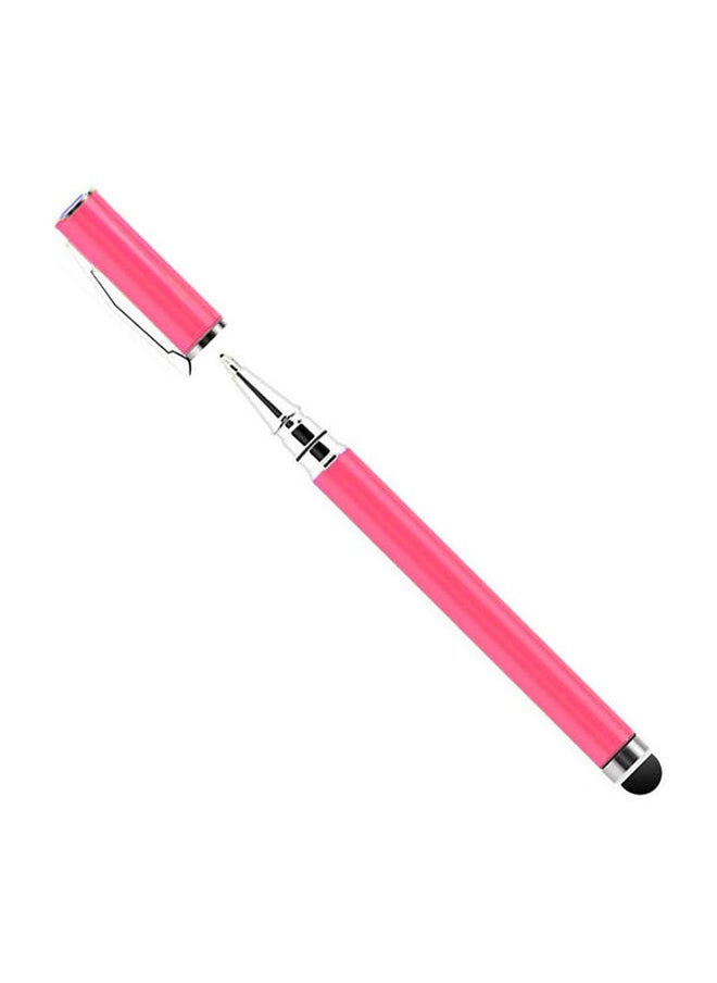NIBEMINENT 2 In 1 Ball Point Capacitive Screen Stylus Touch Pen With Cover Pink  - Image 1