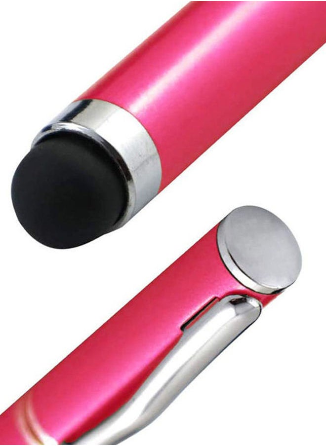 NIBEMINENT 2 In 1 Ball Point Capacitive Screen Stylus Touch Pen With Cover Pink  - Image 2