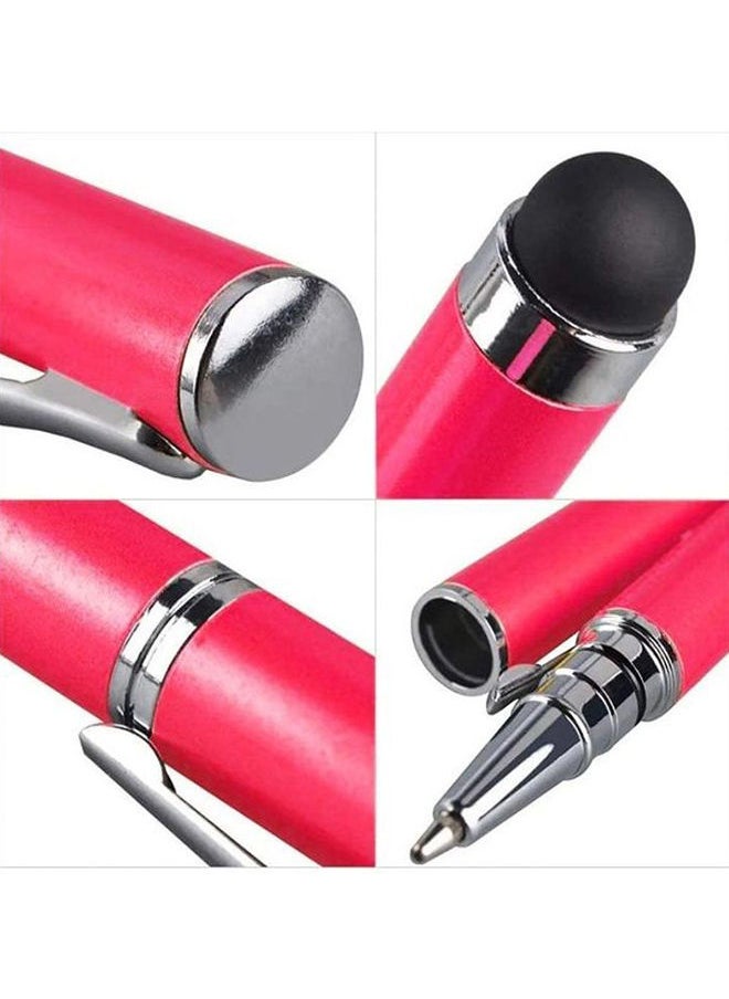 NIBEMINENT 2 In 1 Ball Point Capacitive Screen Stylus Touch Pen With Cover Pink  - Image 4