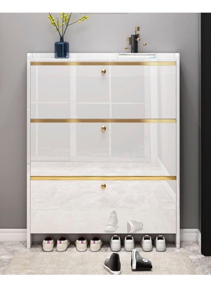 أيه دابليو دي منظم خزانة أحذية خشبي بتصميم أنيق مثالي للمدخل والممر وغرفة النوم. - Image 1