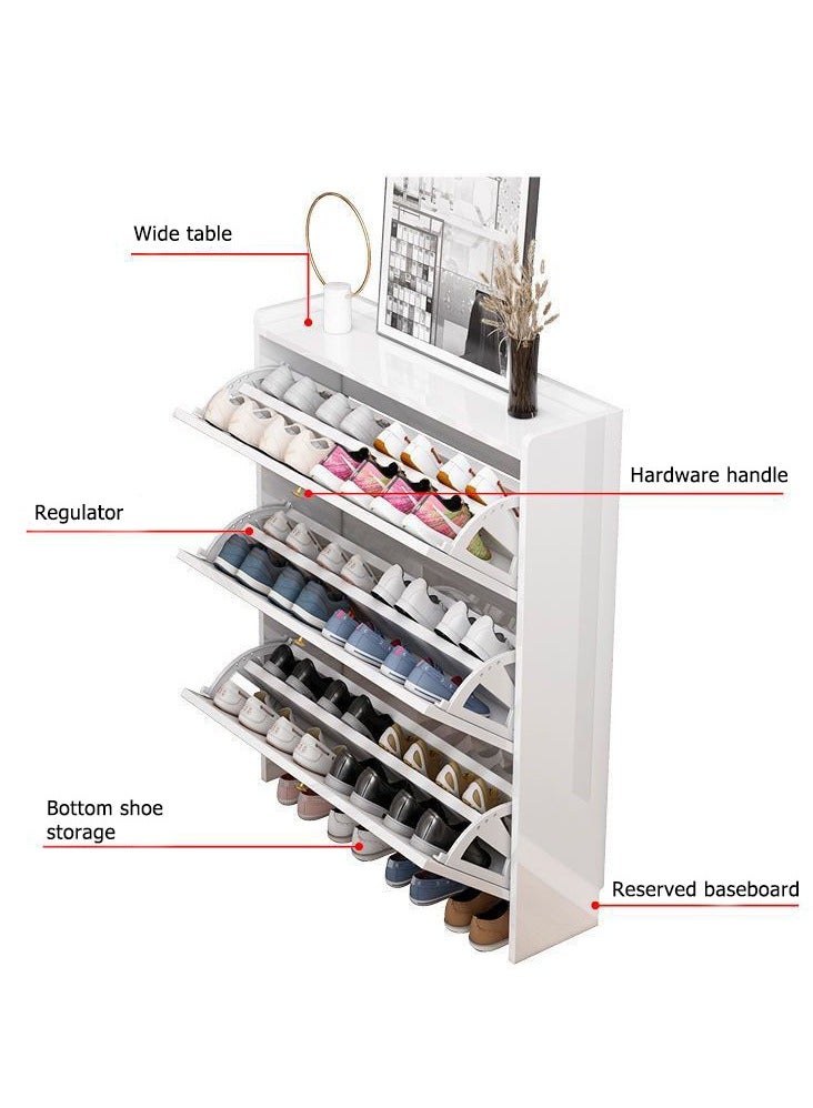 أيه دابليو دي منظم خزانة أحذية خشبي بتصميم أنيق مثالي للمدخل والممر وغرفة النوم. - Image 2