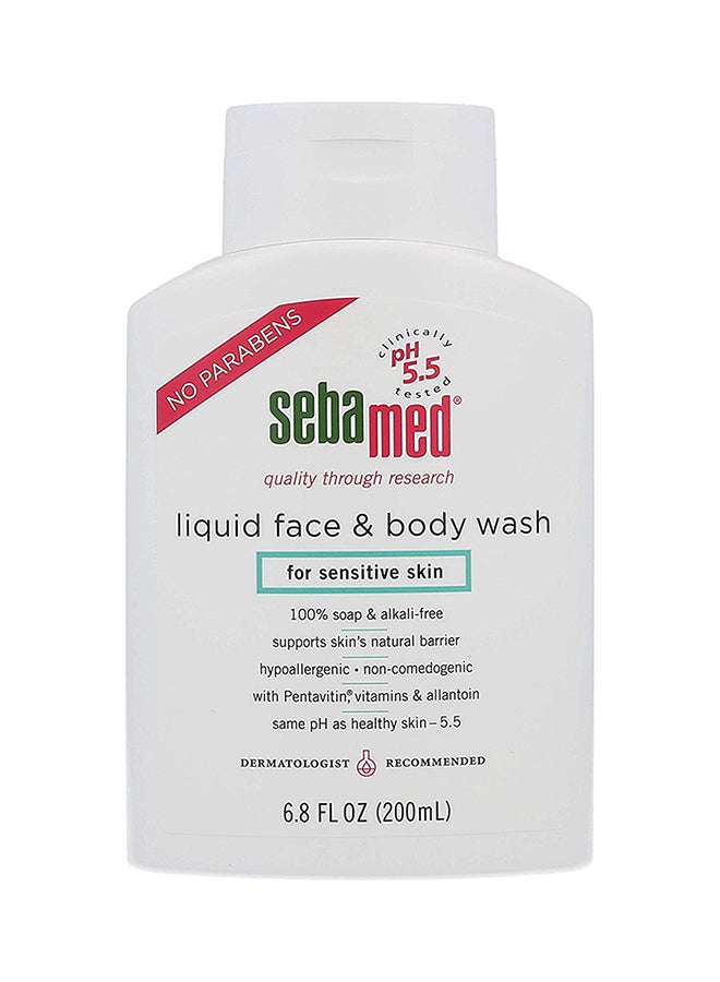 Sebamed Liquid Face & Body Wash (6.8Oz/200Ml) White 200ml - Image 1