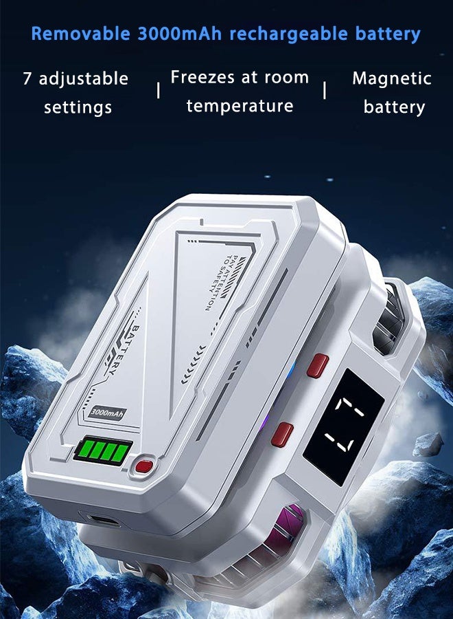 DAKS Magnetic Semiconductor Phone Cooler with RGB Lights, 7-Speed Adjustable Cooling, 3000mAh Detachable Battery, Low Noise ≤25dB, Type-C Fast Charging, for Gaming & Outdoor Vlogging – Compatible with iPhone & Android - Image 4