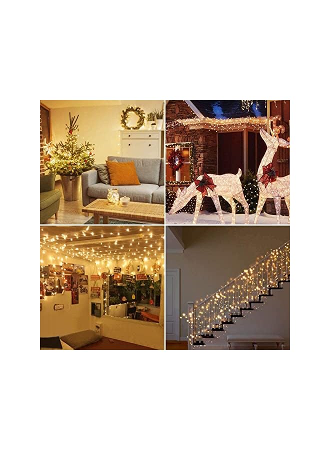 The Bros عبوة 2 من أضواء الجنية LED بطول 33 قدم تعمل بالبطارية، أضواء خيطية مع 8 أوضاع تحكم عن بعد مؤقت مقاومة للماء سلك نحاسي لأضواء الوميض لتزيين غرفة النوم وحفلات الزفاف وعيد الميلاد، أبيض دافئ - Image 5