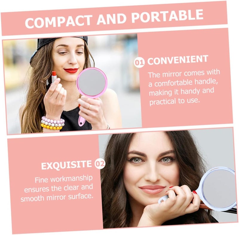 Multi usage NUOBESTY 3pcs Double-Sided Handheld Makeup Mirrors with Magnification, Portable Cosmetic Mirrors for Women, Travel and Vanity Use, White Blue Pink Multi-hub shipment dispatch Globally trusted quality Stain resistant Global flexible sizing options Flat working surface Systematic nationwide ship Seasonal & permanent compatible Cross product combo compatible Oil resistant Adjustable build Gulf climate tested upgraded quality Natural tone color options Year round in stock Transit & use compatible Simplified versatile design Dense material Classic modern blend design Connectable modular Globally selected raw material Sufficient order stock Medium weight Strategic warehouse site Bulk storage easy optimized build Easy handling optimized design - Image 4