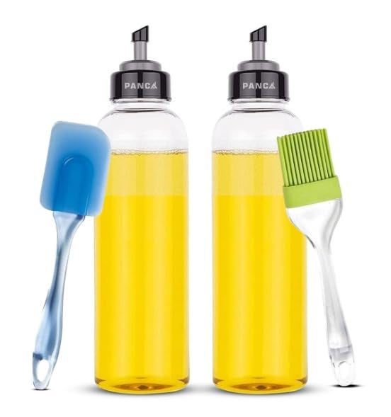 PANCA Oil Bottle 1000ml Oil Dispenser 1 Litre with 2 spatula, Cooking Oil Bottle, Plastic Bottle Oil Container For Daily Use in Kitchen - Image 1