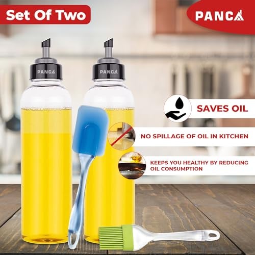 PANCA Oil Bottle 1000ml Oil Dispenser 1 Litre with 2 spatula, Cooking Oil Bottle, Plastic Bottle Oil Container For Daily Use in Kitchen - Image 4