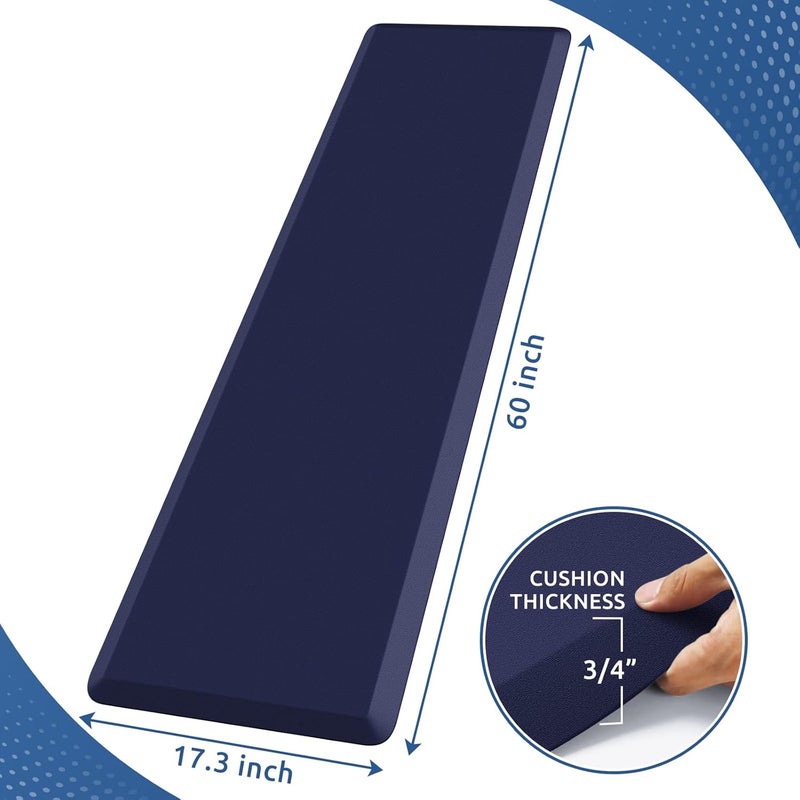 KitchenClouds Kitchen Mat Cushioned Anti Fatigue Kitchen Rug 0.75inch Waterproof Non Slip Kitchen Rugs and Mats Standing Desk Mat Comfort Floor Mats for Kitchen Sink Office (17.3"x60",Blue) - Image 2