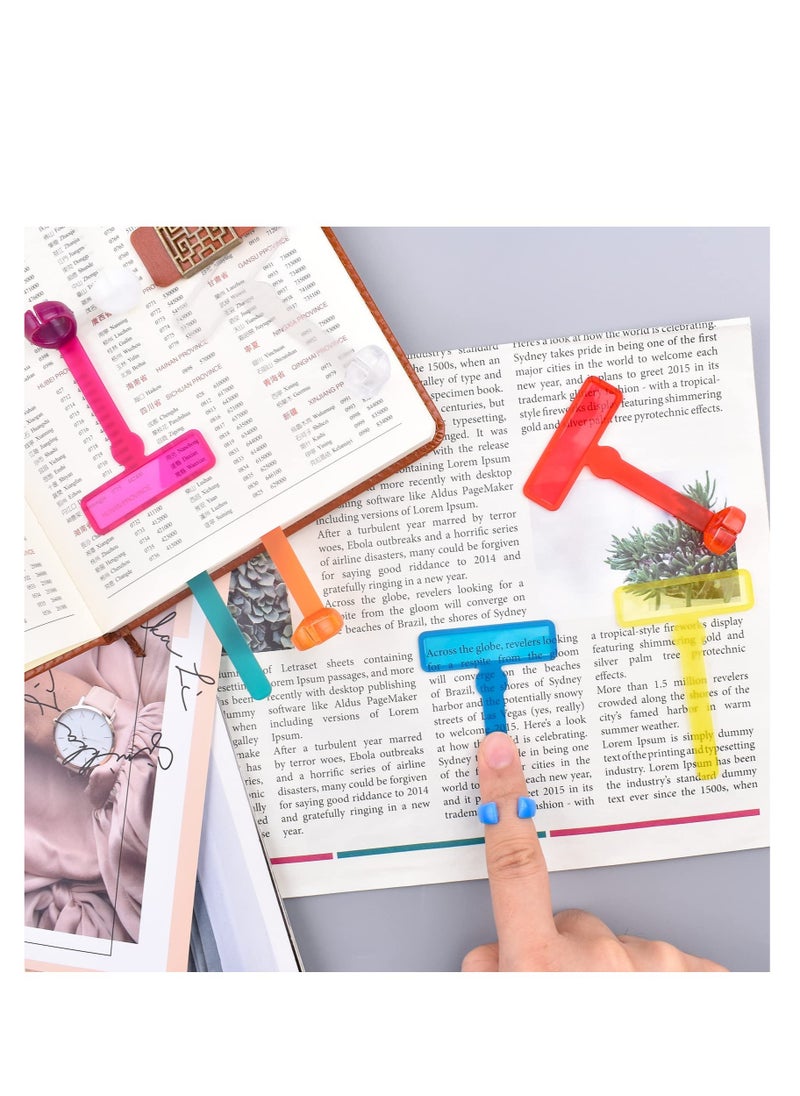 Excefore - Dyslexia Tools for Kids, 8 Pcs Guided Reading Strips Tools, with 6pcs Finger Rings, Highlight Reading Strips Bookmarks, Reading Pointers for Kids, Children Reading Finger Trackers - Image 1