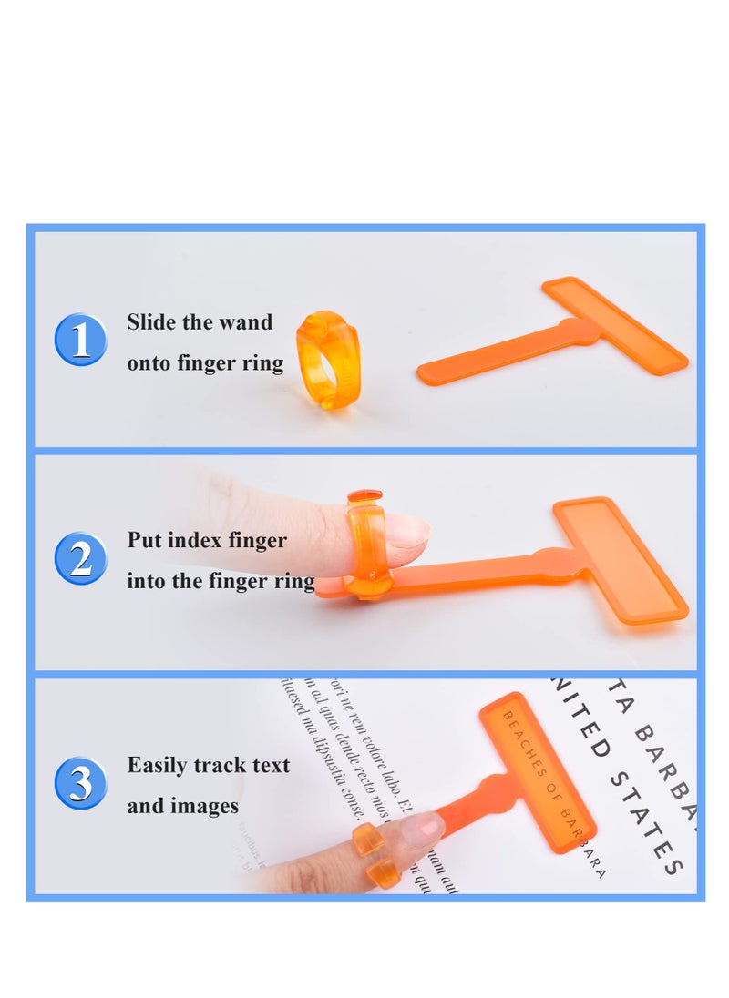 Excefore - Dyslexia Tools for Kids, 8 Pcs Guided Reading Strips Tools, with 6pcs Finger Rings, Highlight Reading Strips Bookmarks, Reading Pointers for Kids, Children Reading Finger Trackers - Image 1