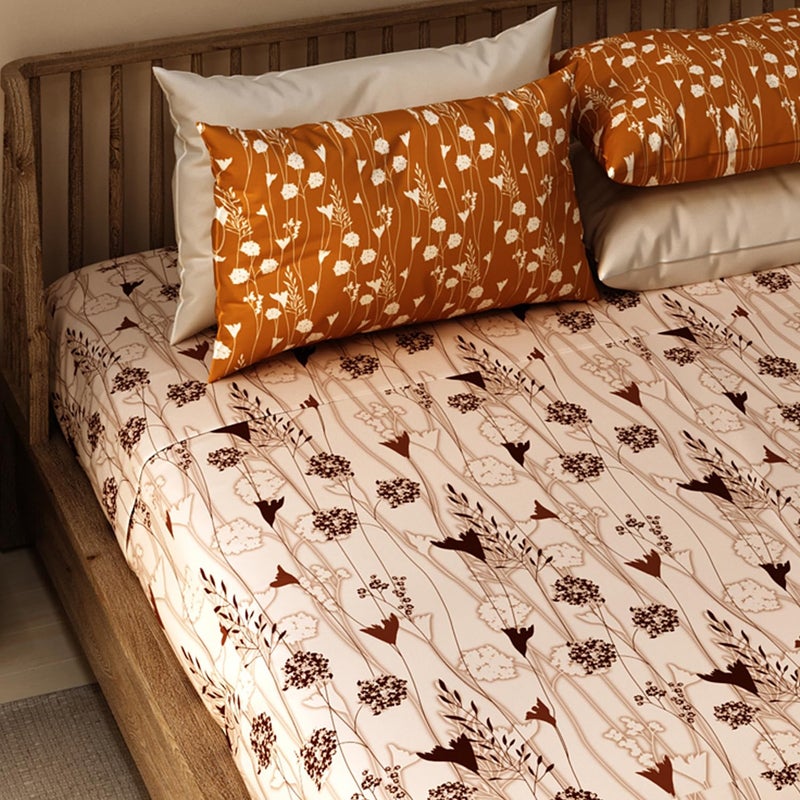 LABHAM® Ethnica - 180TC Pure Cotton King Size Flat Bedsheet Set | Heritage Print | Super Soft | for Homes, Hotels & Guest Houses | with 2 Pillow Covers - Image 2