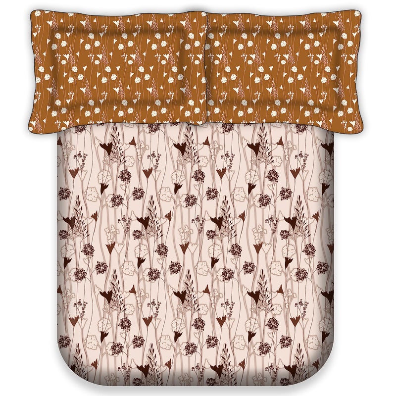 LABHAM® Ethnica - 180TC Pure Cotton King Size Flat Bedsheet Set | Heritage Print | Super Soft | for Homes, Hotels & Guest Houses | with 2 Pillow Covers - Image 3