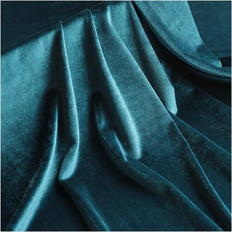 Minky Fabric Velvet Fabric 160cm Wide Soft Stretchy Velour Material for Dressmaking, Sewing Crafts, Stage Curtain for Blankets, Apparel, Baby Accessories, Throws, P (Color : Teal, Size : 4m) - Image 1