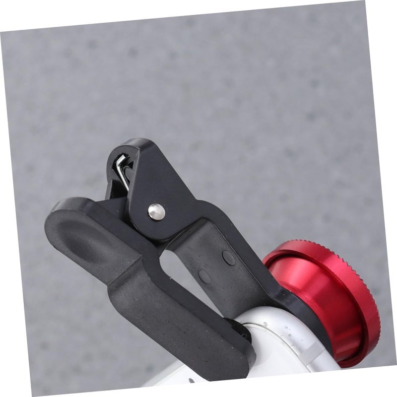 Universal Smartphone Camera Lens Kit with Fisheye Wide Angle and Macro Lenses Red Clip - Image 4