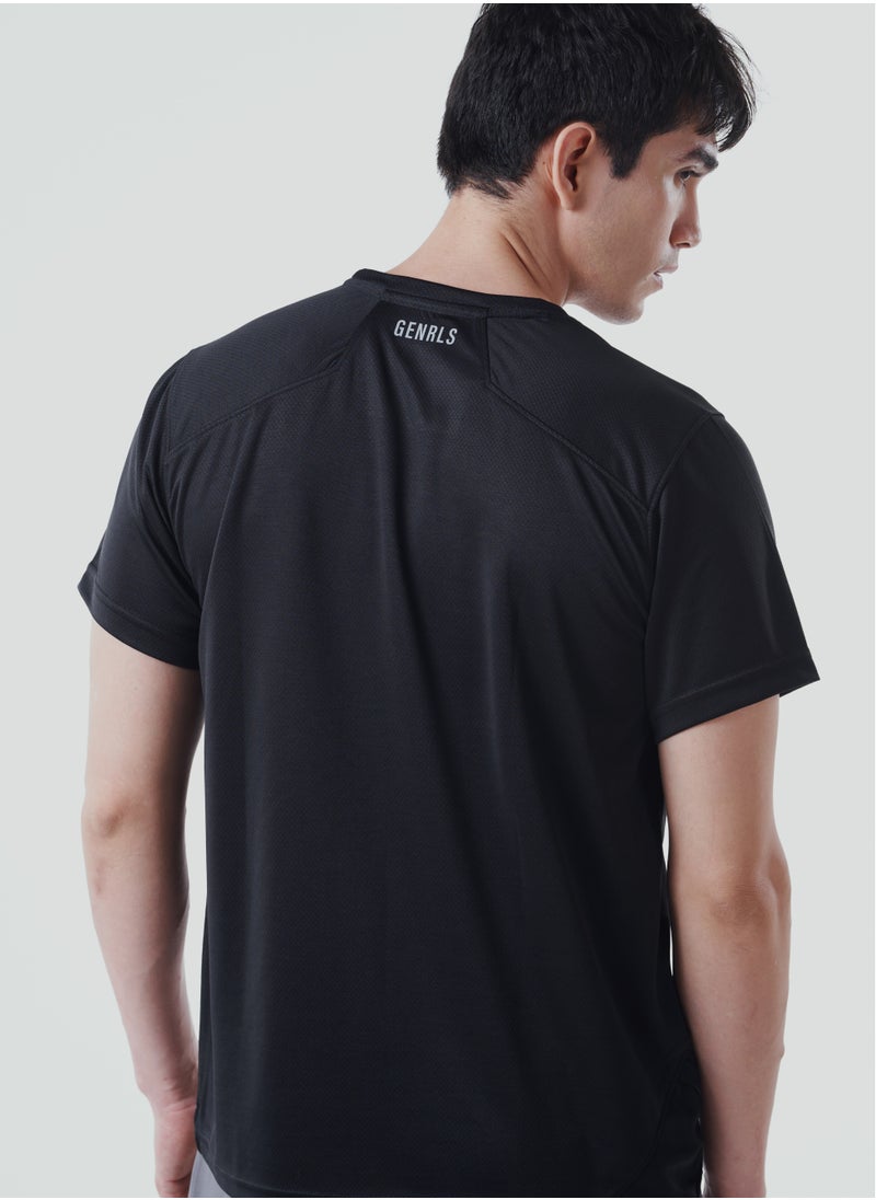 GENRLS Men's Classic Cut & Sew T-shirt Black  - Image 4