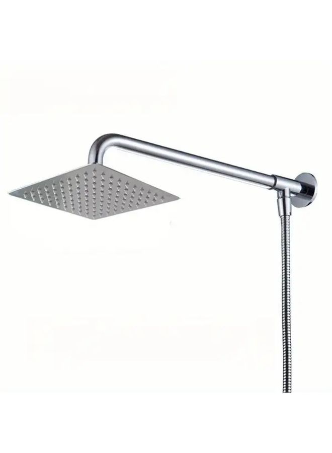 Silver Square 8In High Pressure Rainfall Shower System Stainless Steel - Image 2