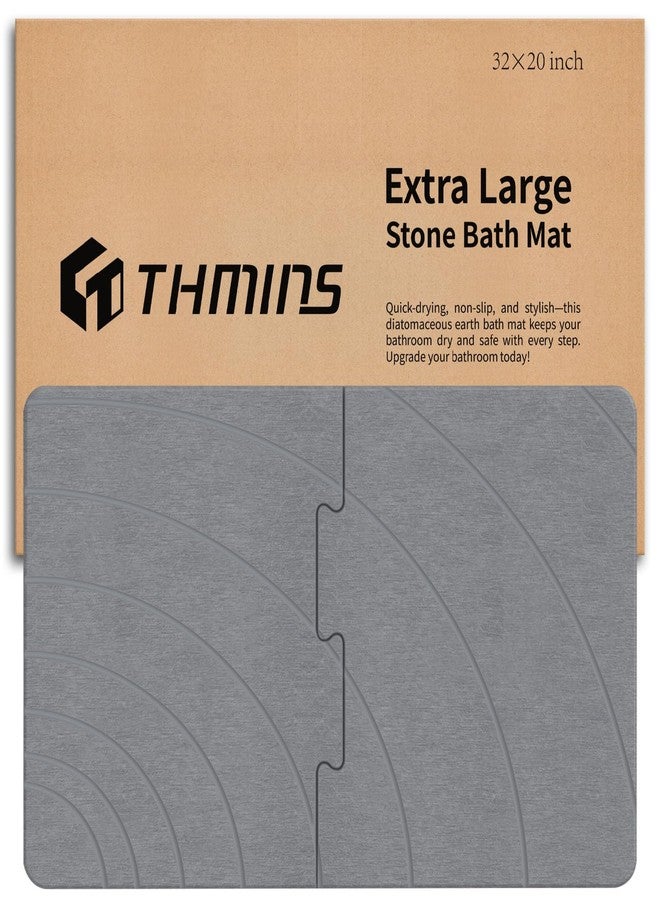 THMINS Self Drying Stone Bath Mat, 32''x20'' Non-Slip Diatomaceous Earth Stone Bath Mat, Super Absorbent Quick Drying for Bathroom/Kitchen, Easy to Clean - Image 1