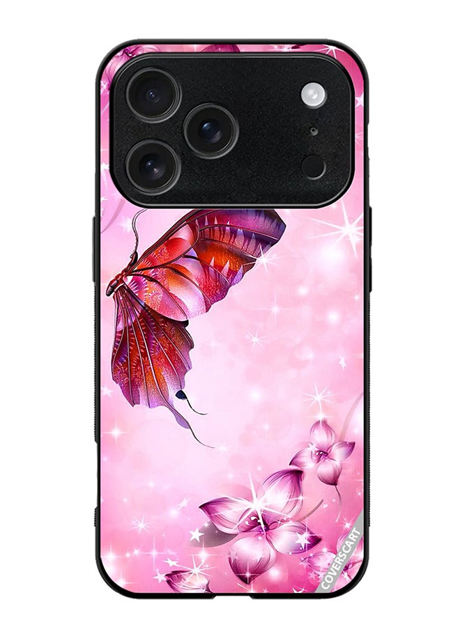 COVERSCART Protective Case Cover For Apple iPhone 17 Pro Max Pink Floral And Butterfly Design Multicolour